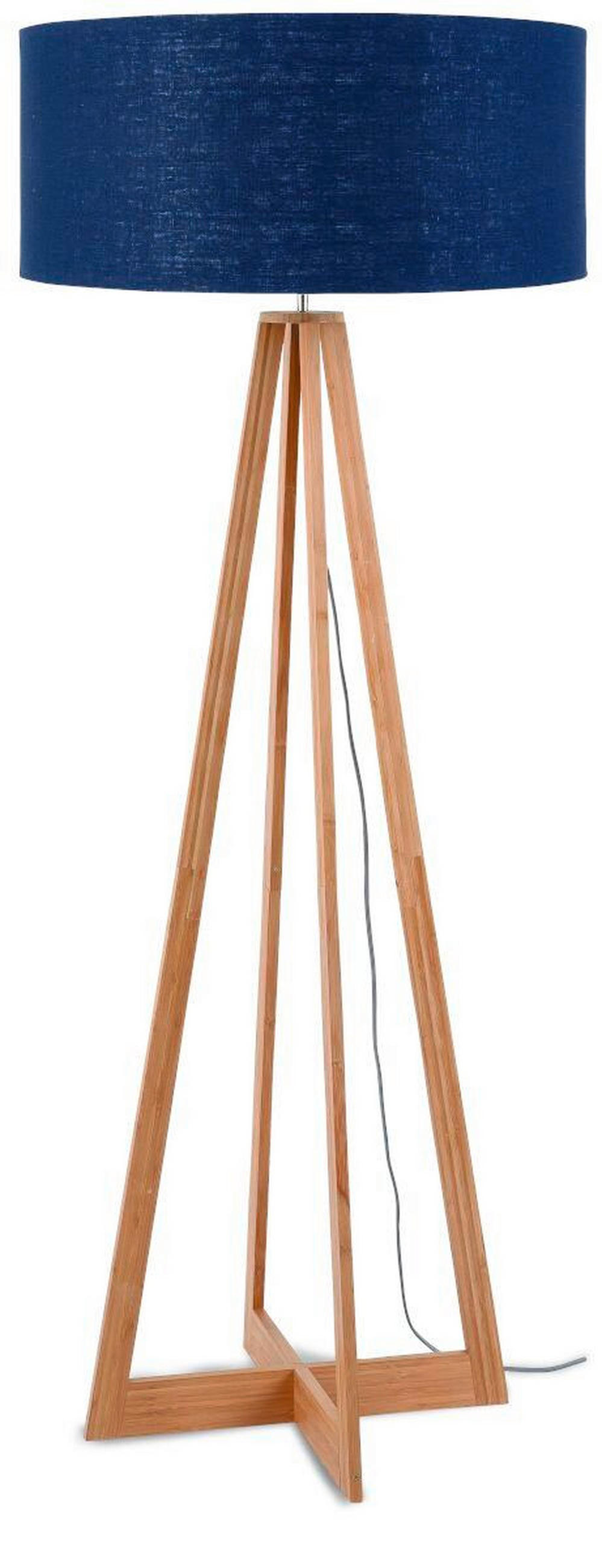 STEHLEUCHTE Skandinavisch 60/158 cm  - Blau/Naturfarben, Trend (60/158cm) - Good & Mojo