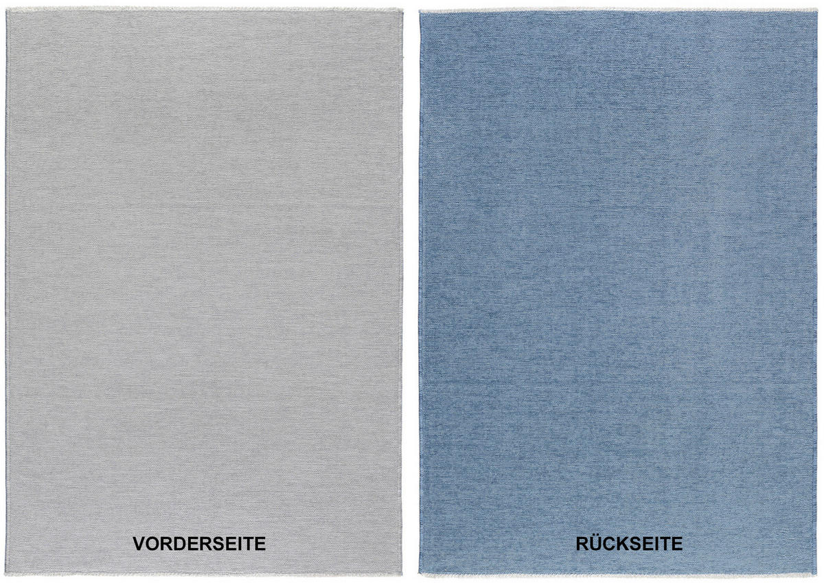 Chic: NOVEL Flachwebeteppich ( 65/130 cm Blau, Grau  - Blau/Grau, Design, Textil (65/130cm) - Novel