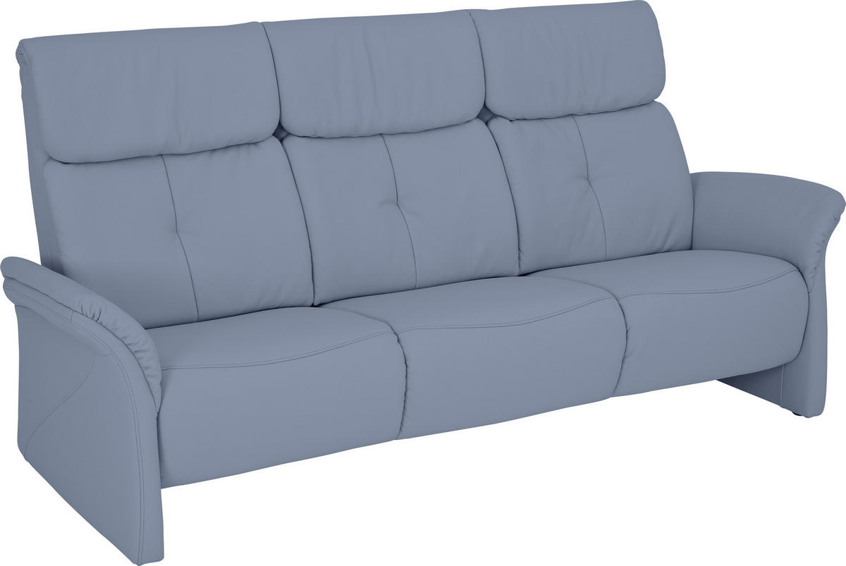 3-SITZER-SOFA Echtleder Hellblau  - Schwarz/Hellblau, KONVENTIONELL, Leder/Kunststoff (209/89/105cm) - Himolla Komfortklass