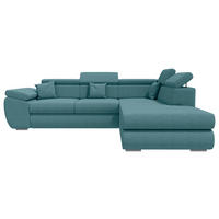 ECKSOFA Petrol Struktur  - Chromfarben/Petrol, KONVENTIONELL, Kunststoff/Textil (282/205cm) - Carryhome