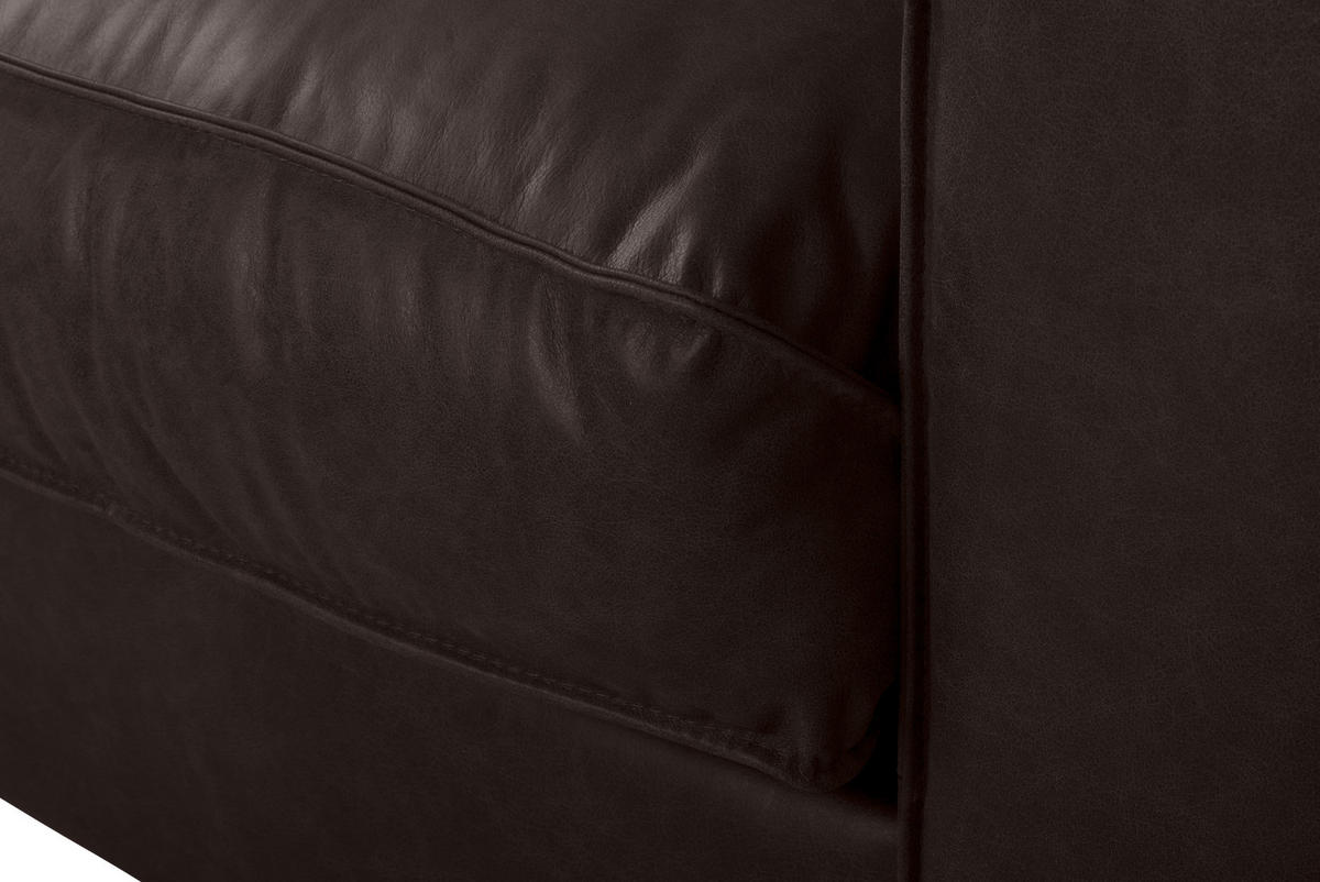 SCHLAFSOFA in Leder Dunkelbraun  - Dunkelbraun, Design, Leder/Holz (203/85/99cm) - MID.YOU
