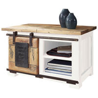 TRUHE Holz, Metall Mangoholz massiv  - Schwarz/Braun, KONVENTIONELL, Holz/Metall (76/46/51cm) - Livetastic