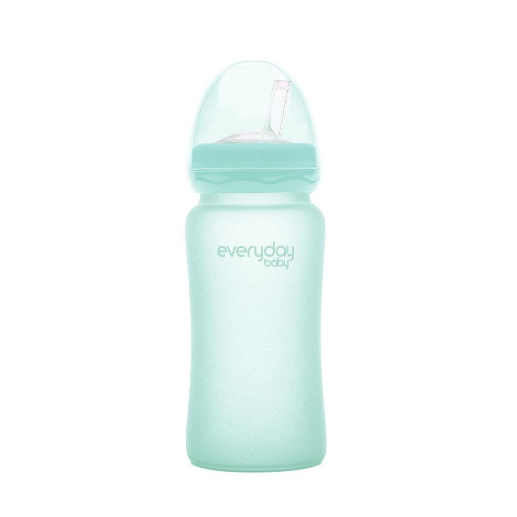 ČAŠA SA SLAMKOM - zelena, Basics, staklo (6,5/21,8/6,7cm) - Everyday Baby