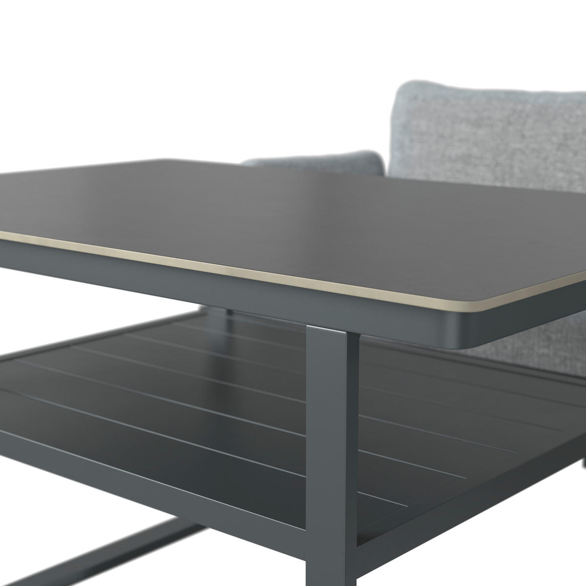DINING-LOUNGESET 202/236 cm Aluminium  - Dunkelgrau/Anthrazit, Design, Textil/Stein (202/236cm) - Dieter Knoll
