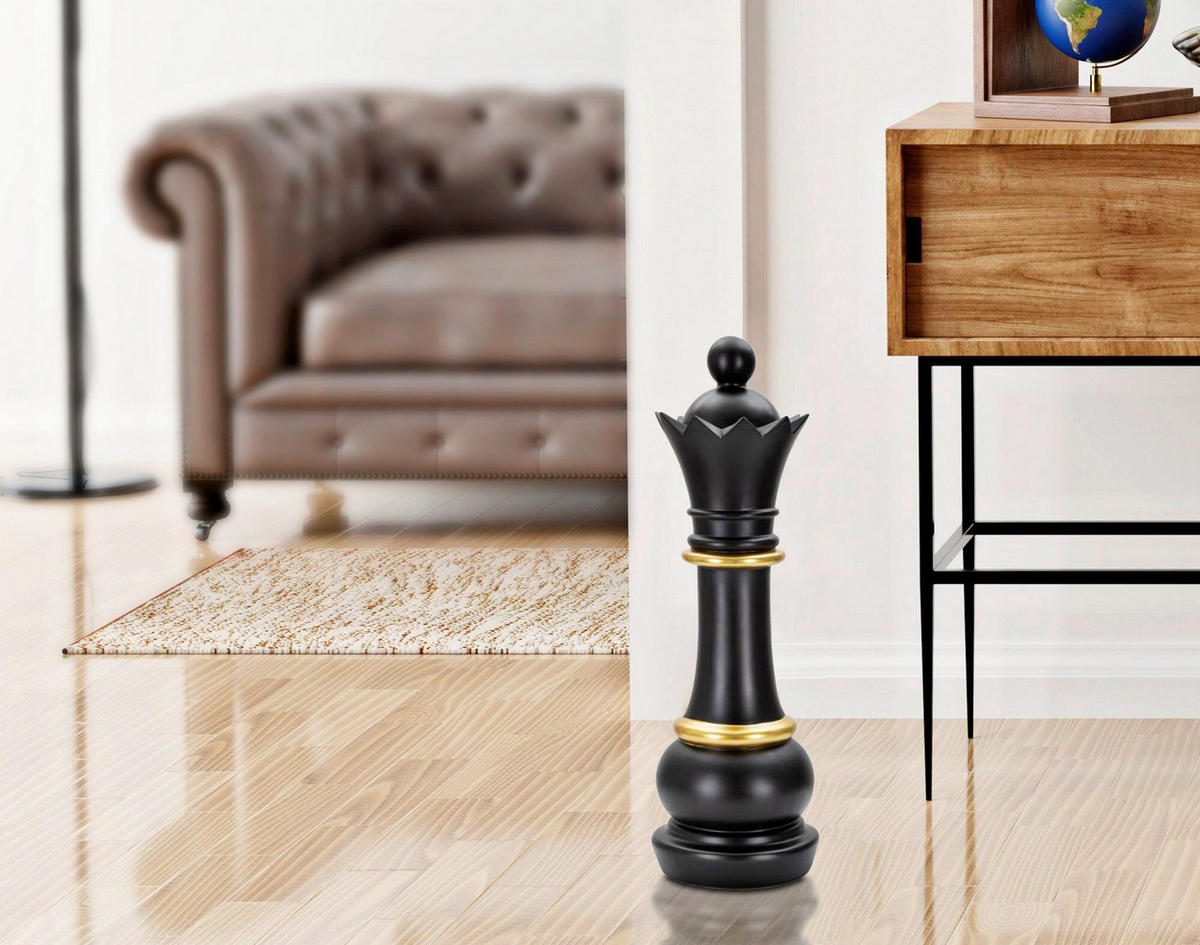 SKULPTUR - Goldfarben/Schwarz, Basics, Kunststoff (15/50/15cm)