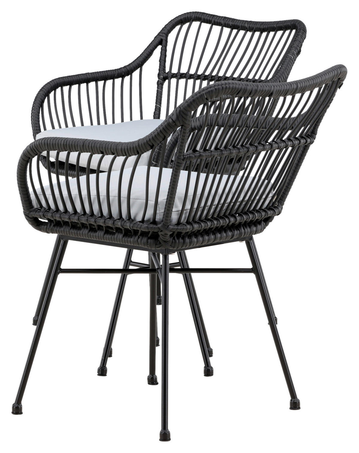 CAFÉSET metall, plast  - svart, Klassisk, metall/plast - Gardenson