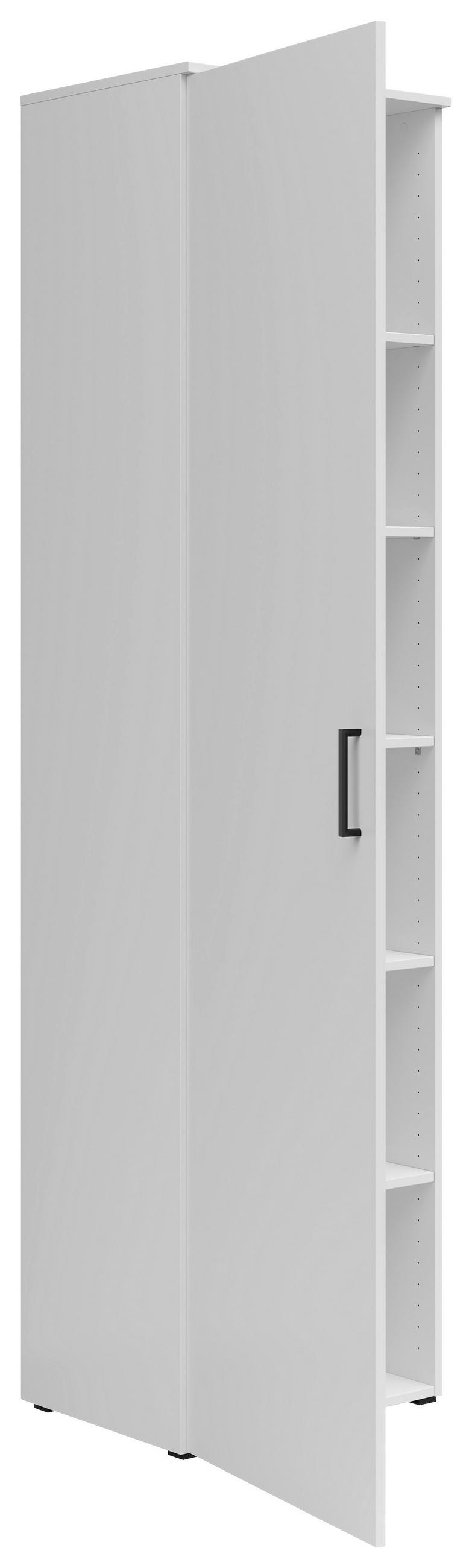 VEČNAMENSKA OMARA, bela - črna/bela, Moderno, umetna masa/leseni material (50/195/40cm) - Carryhome