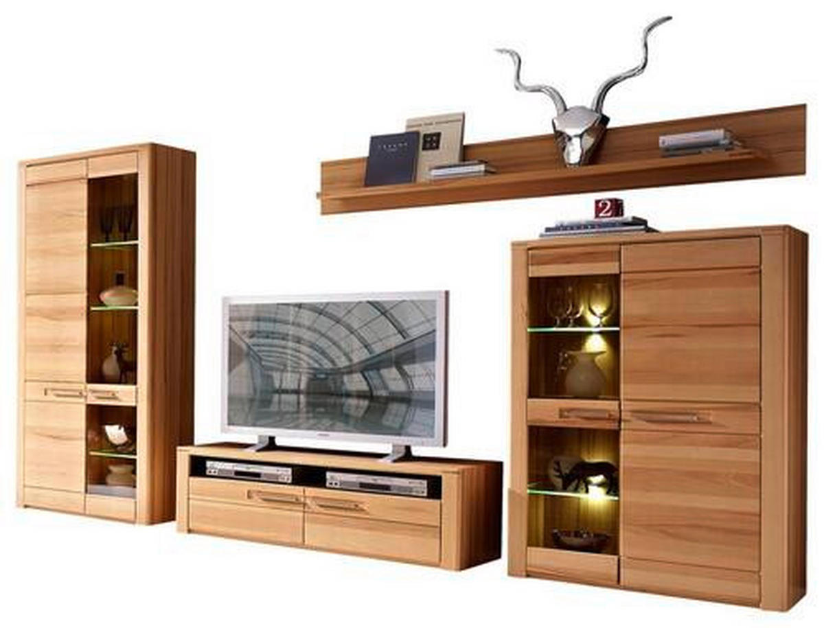 HYLLKOMBINATION  i bokfärgad  320/185/45 cm  - stålfärgad/bokfärgad, Design, metall/trämaterial (320/185/45cm) - Livetastic