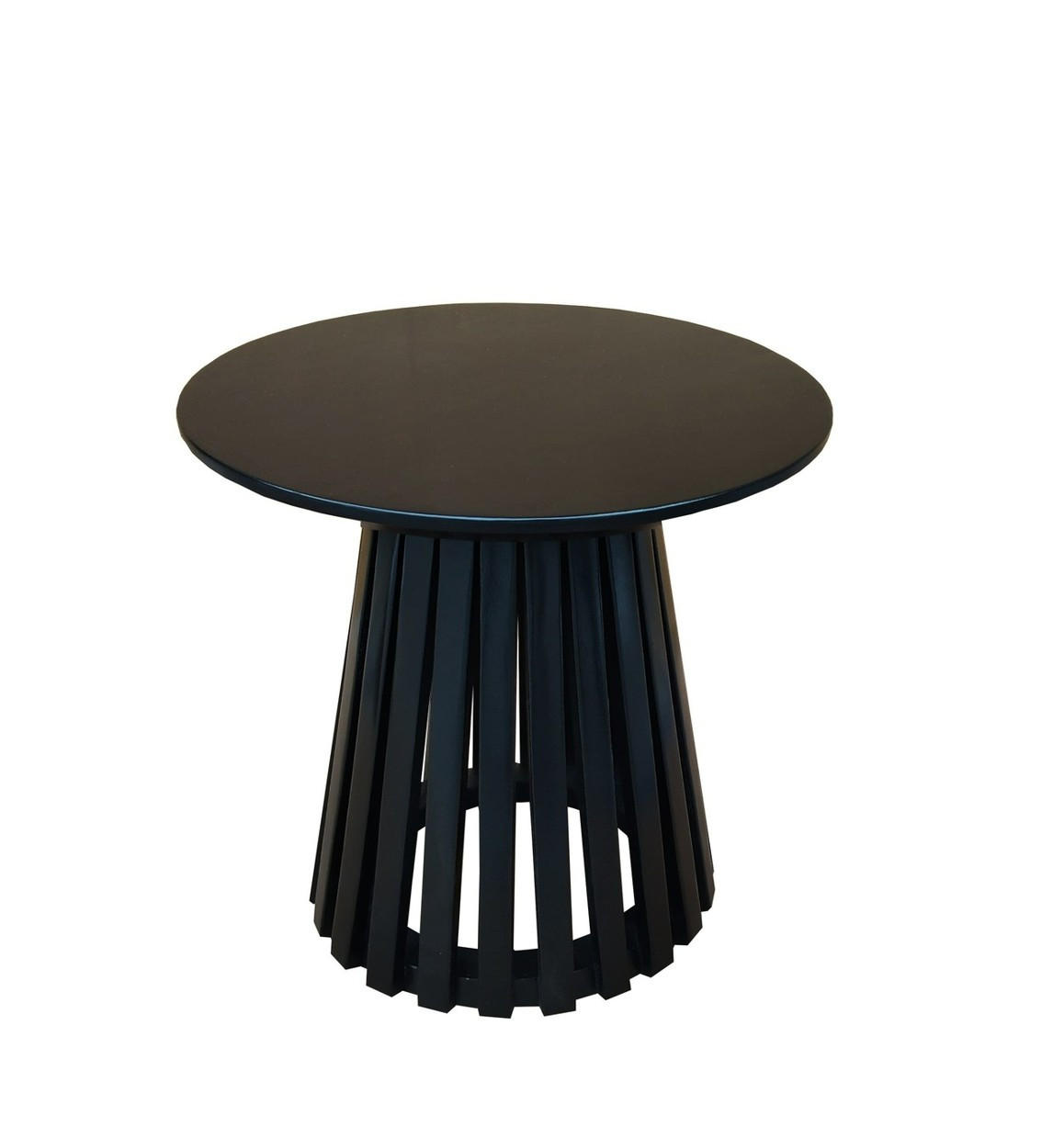 BEISTELLTISCH Mangoholz vollmassiv Schwarz rund  - Schwarz, KONVENTIONELL, Holz (50/46/50cm) - Livetastic