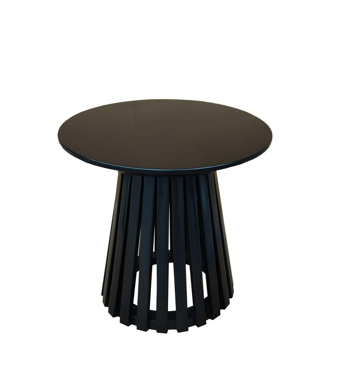BEISTELLTISCH Mangoholz vollmassiv Schwarz rund  - Schwarz, KONVENTIONELL, Holz (50/46/50cm) - Livetastic