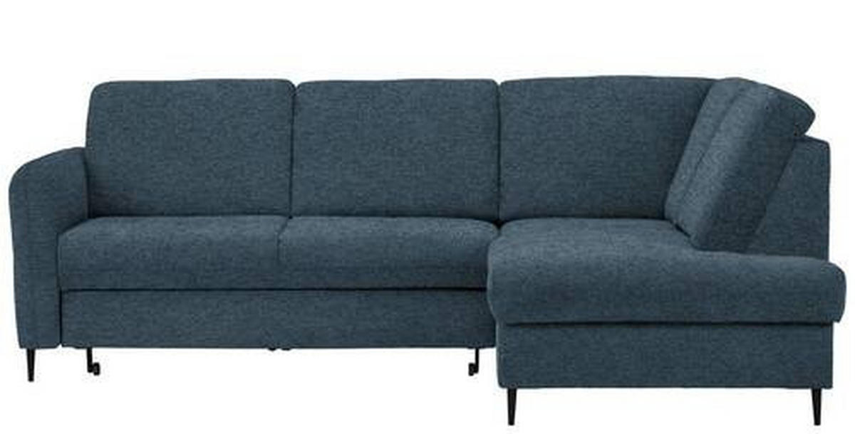 ECKSOFA in Chenille Blau  - Blau/Schwarz, Modern, Holz/Textil (241/184cm) - Carryhome