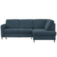 ECKSOFA in Chenille Blau  - Blau/Schwarz, MODERN, Holz/Textil (241/184cm) - Carryhome