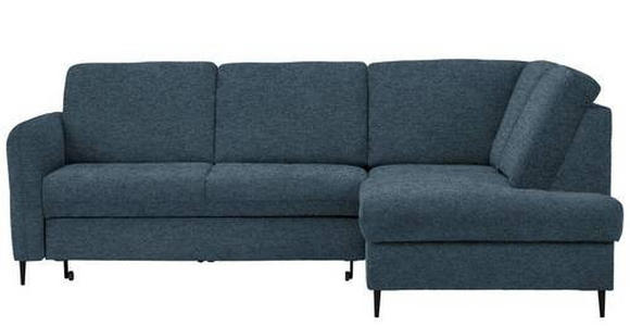 ECKSOFA in Chenille Blau  - Blau/Schwarz, MODERN, Holz/Textil (241/184cm) - Carryhome