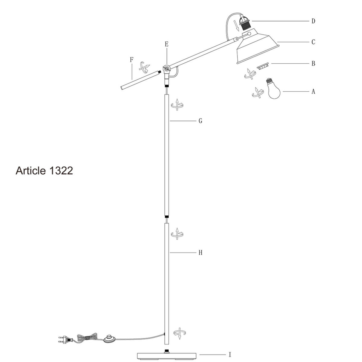BOGENLEUCHTE - Grau, Trend, Metall (28/130/65cm)