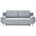 SCHLAFSOFA  in Flachgewebe Grau  - Beige/Naturfarben, Design, Holz/Textil (200/71/95cm) - Novel