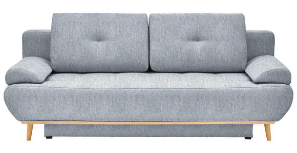 SCHLAFSOFA Flachgewebe Grau Rückenkissen, Armlehnenkissen, Bettkasten, Schlaffunktion, Rücken echt  - Beige/Naturfarben, Design, Holz/Textil (200/71/95cm) - Novel