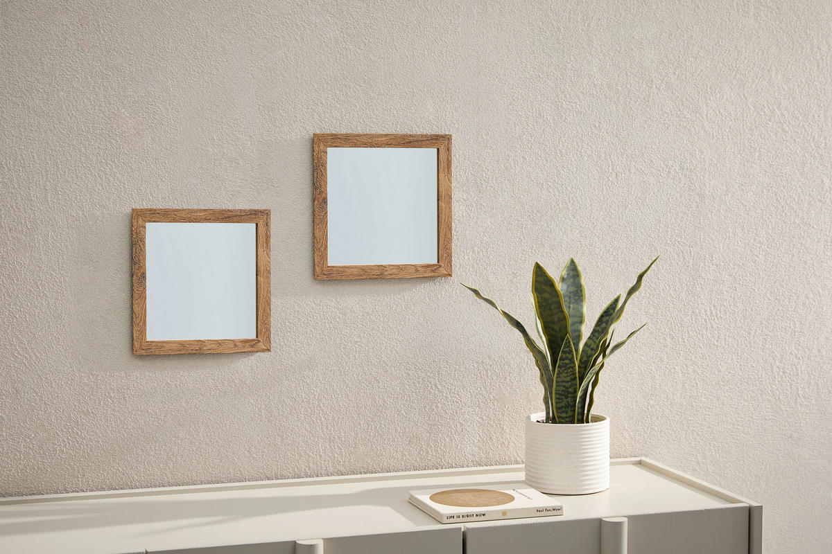 SPIEGELSET 25/25/0,43 cm    in  - Eichefarben, Design, Glas/Holzwerkstoff (25/25/0,43cm) - Carryhome