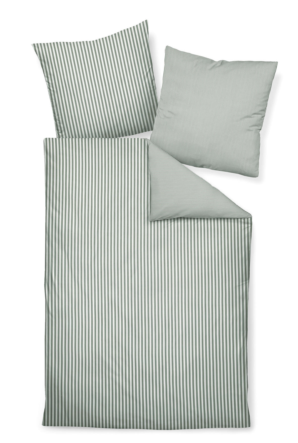 BETTWÄSCHE Chinchilla S Flanell 155/200 cm  - Salbeigrün/Weiß, Basics, Textil (155/200cm) - Janine