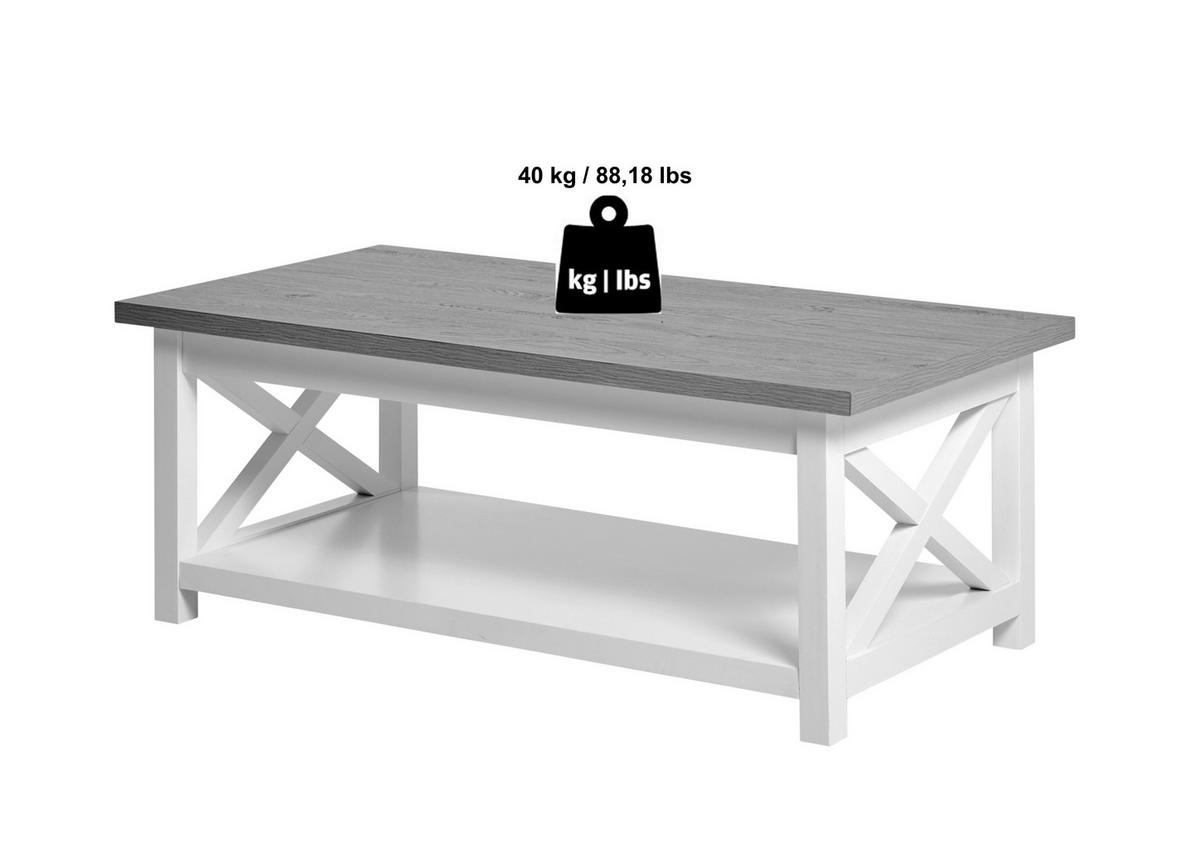 COUCHTISCH in Holzwerkstoff 110/57/42 cm  - Eichefarben/Weiß, LIFESTYLE, Holzwerkstoff (110/57/42cm)