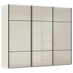 SCHWEBETÜRENSCHRANK  in Champagner  - Champagner/Schwarz, KONVENTIONELL, Glas/Holzwerkstoff (242/223/68cm) - Novel