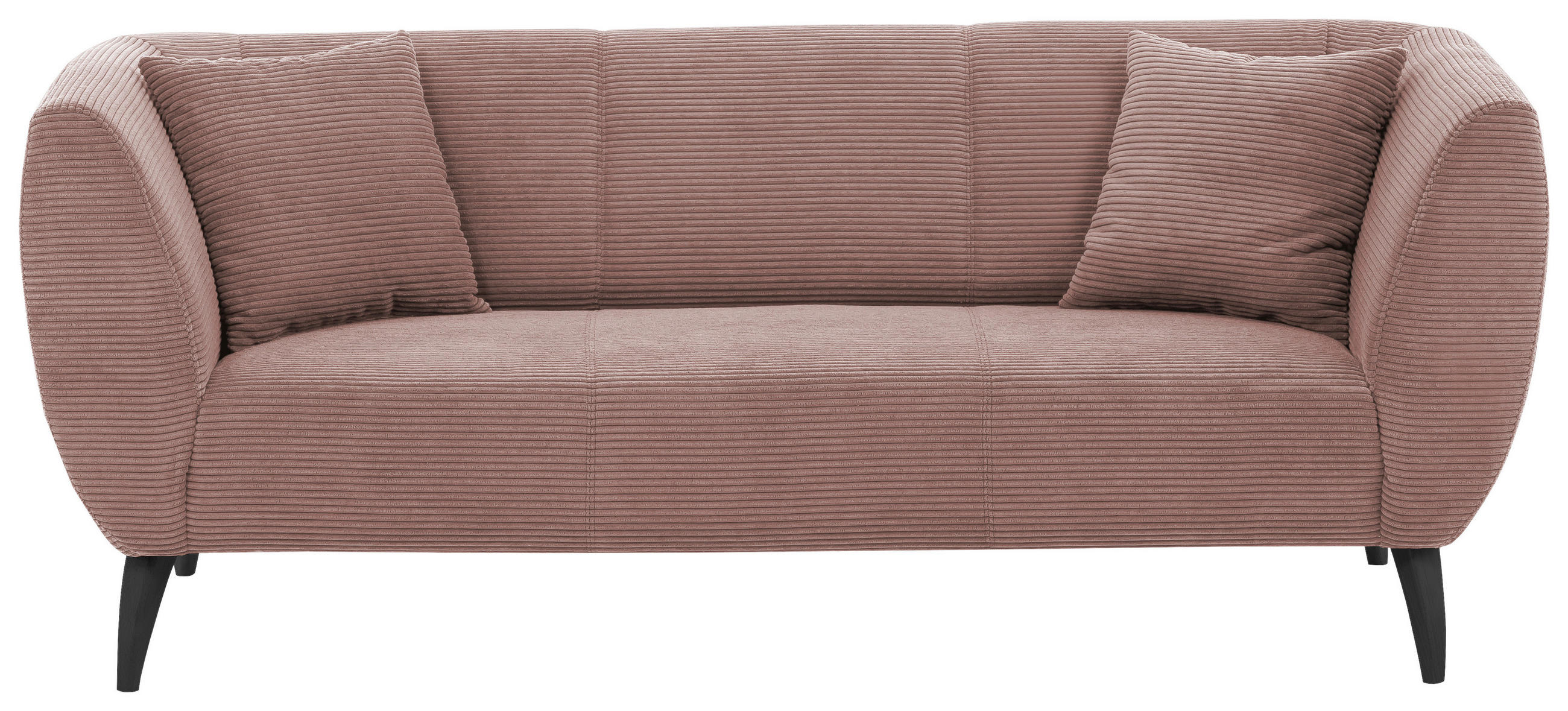 3-SITZER-SOFA Cord Rosa  - Schwarz/Rosa, Modern, Holz/Textil (208/83/88cm) - MID.YOU