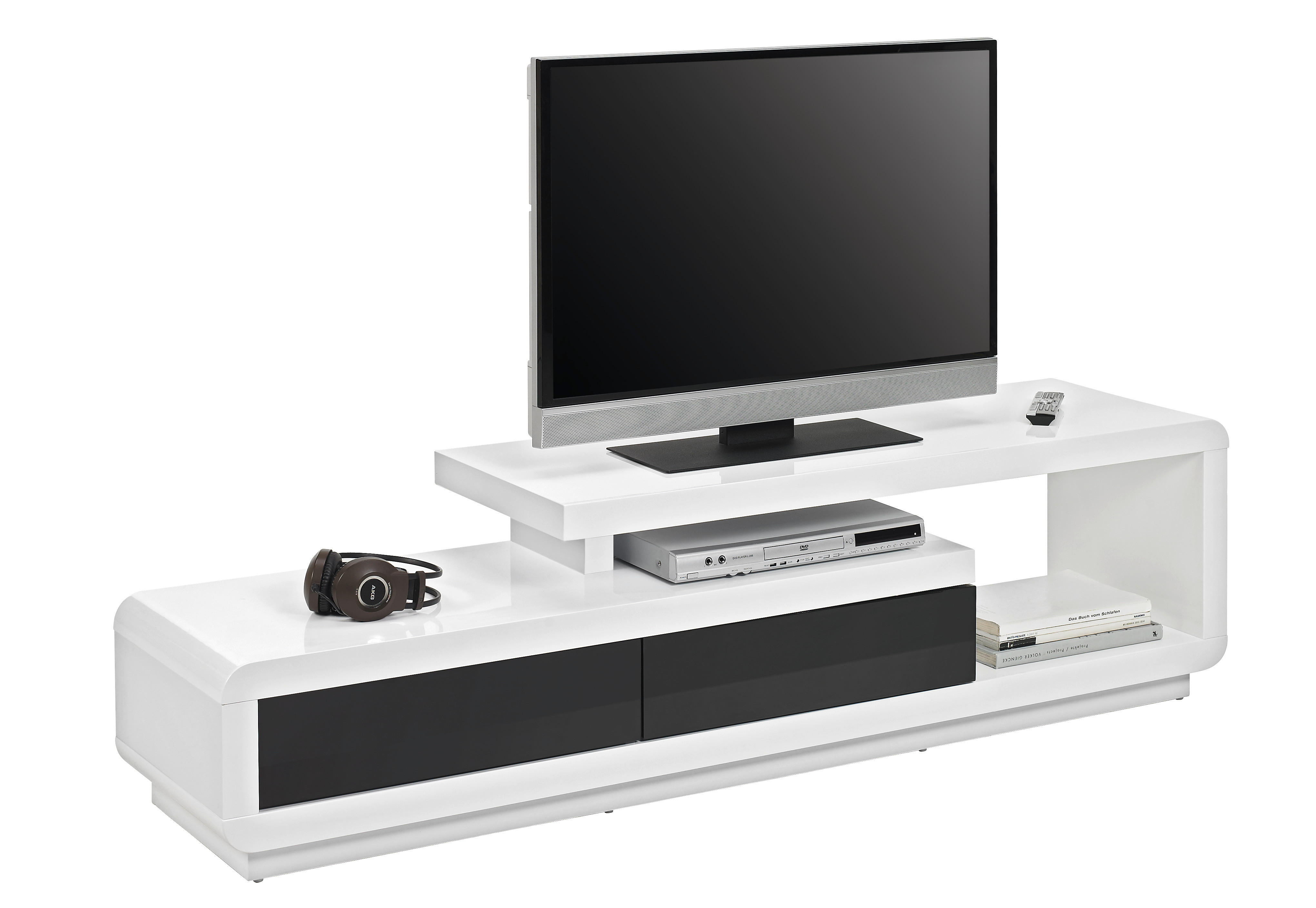 TV-BÄNK 170/40/45 cm  - vit/svart, Design, träbaserade material (170/40/45cm) - Xora