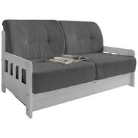 SCHLAFSOFA Cord Grau  - Weiß/Grau, MODERN, Holz/Textil (154/88/90cm) - Livetastic