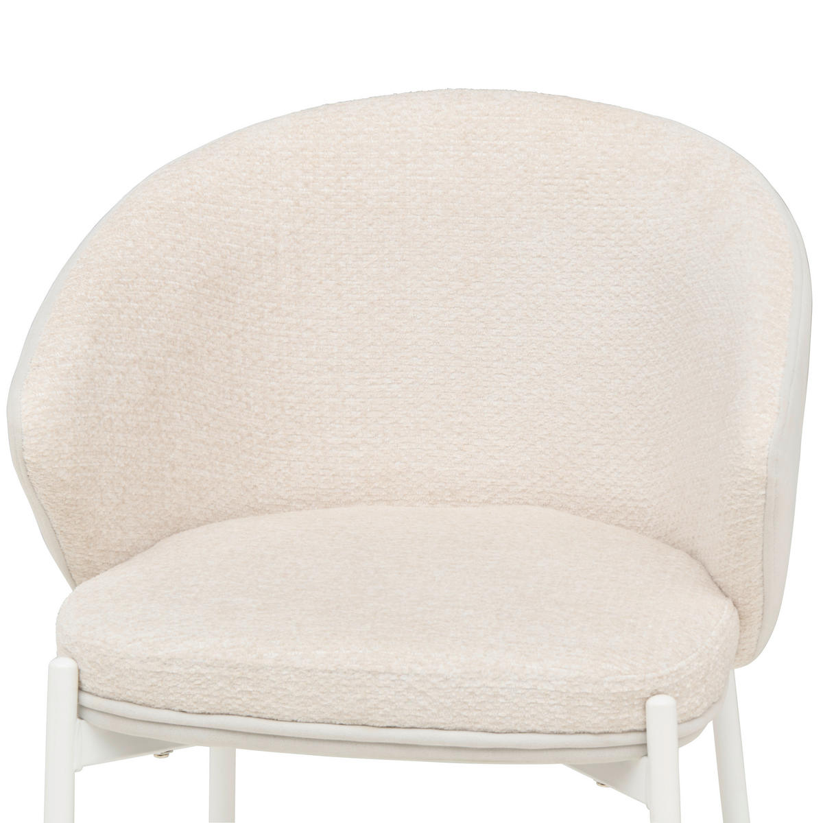 BARHOCKER Samt Weiß Eisen  - Schwarz/Weiß, MODERN, Textil/Metall (53,5/101/54cm) - MID.YOU