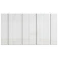 DREHTÜRENSCHRANK 400/223/61 cm,  in Weiß, 8-türig  - Graphitfarben/Weiß, Basics, Glas/Holzwerkstoff (400/223/61cm) - Novel