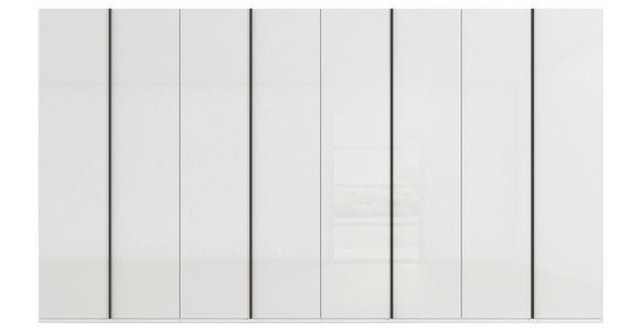 DREHTÜRENSCHRANK 400/223/61 cm,  in Weiß, 8-türig  - Graphitfarben/Weiß, Basics, Glas/Holzwerkstoff (400/223/61cm) - Novel