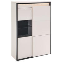 HIGHBOARD  95/140/41 cm  - Beige/Schwarz, Design, Glas/Holzwerkstoff (95/140/41cm) - Hom`in