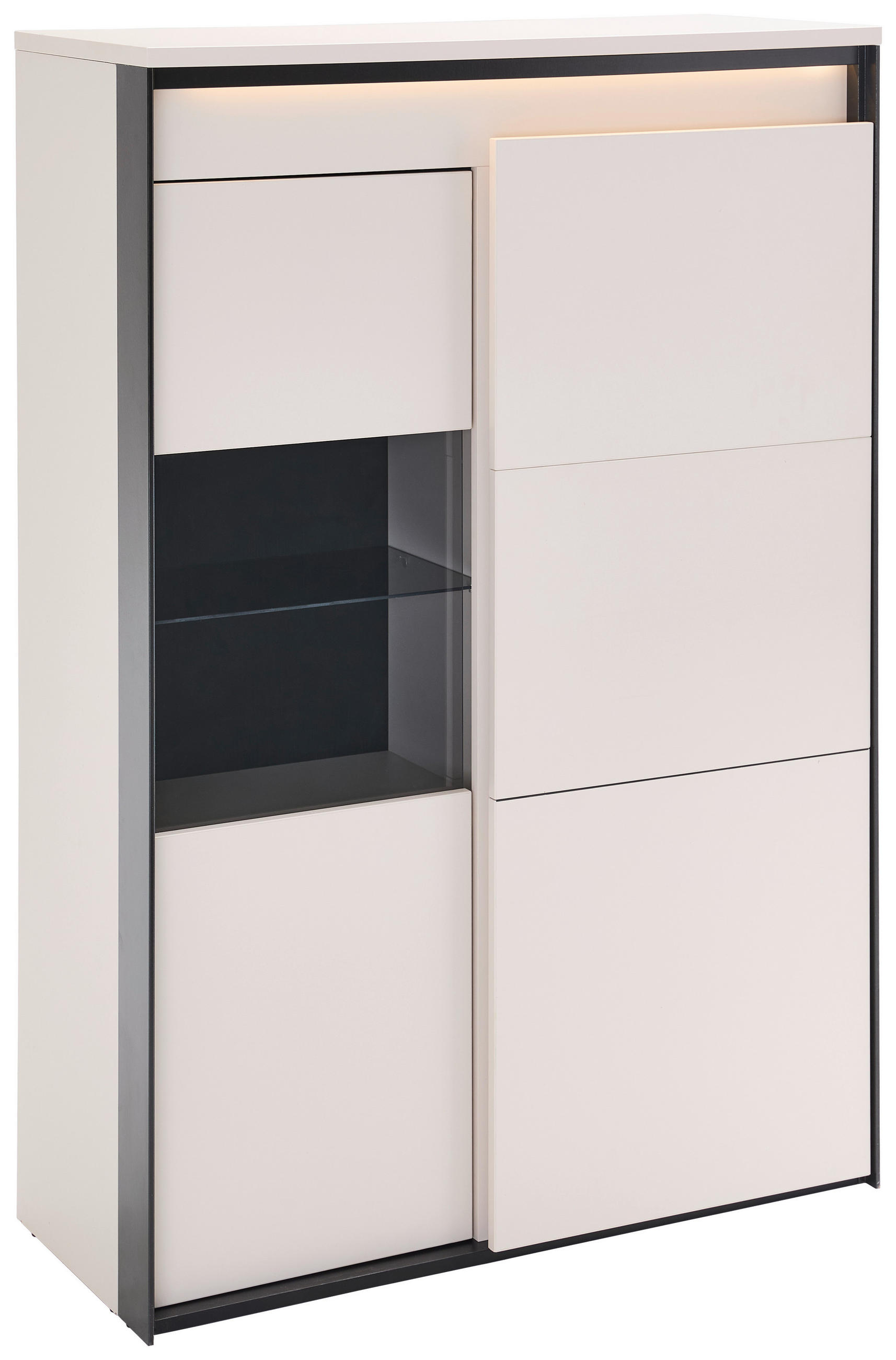 Hom`in Highboard Schwarz, Beige 95x140x41 cm