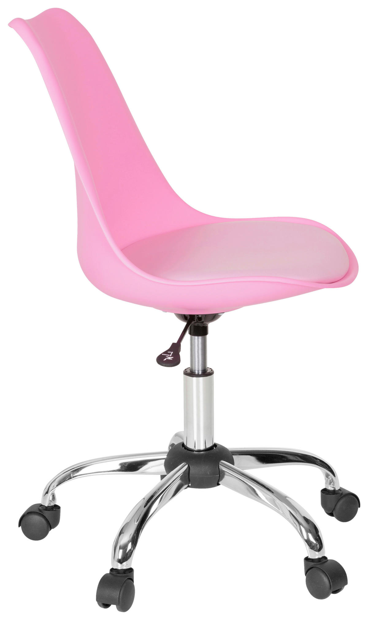 SNURRSTOL  i läderimitation pink  - pink, Modern, metall/textil (48/86/54cm) - MID.YOU