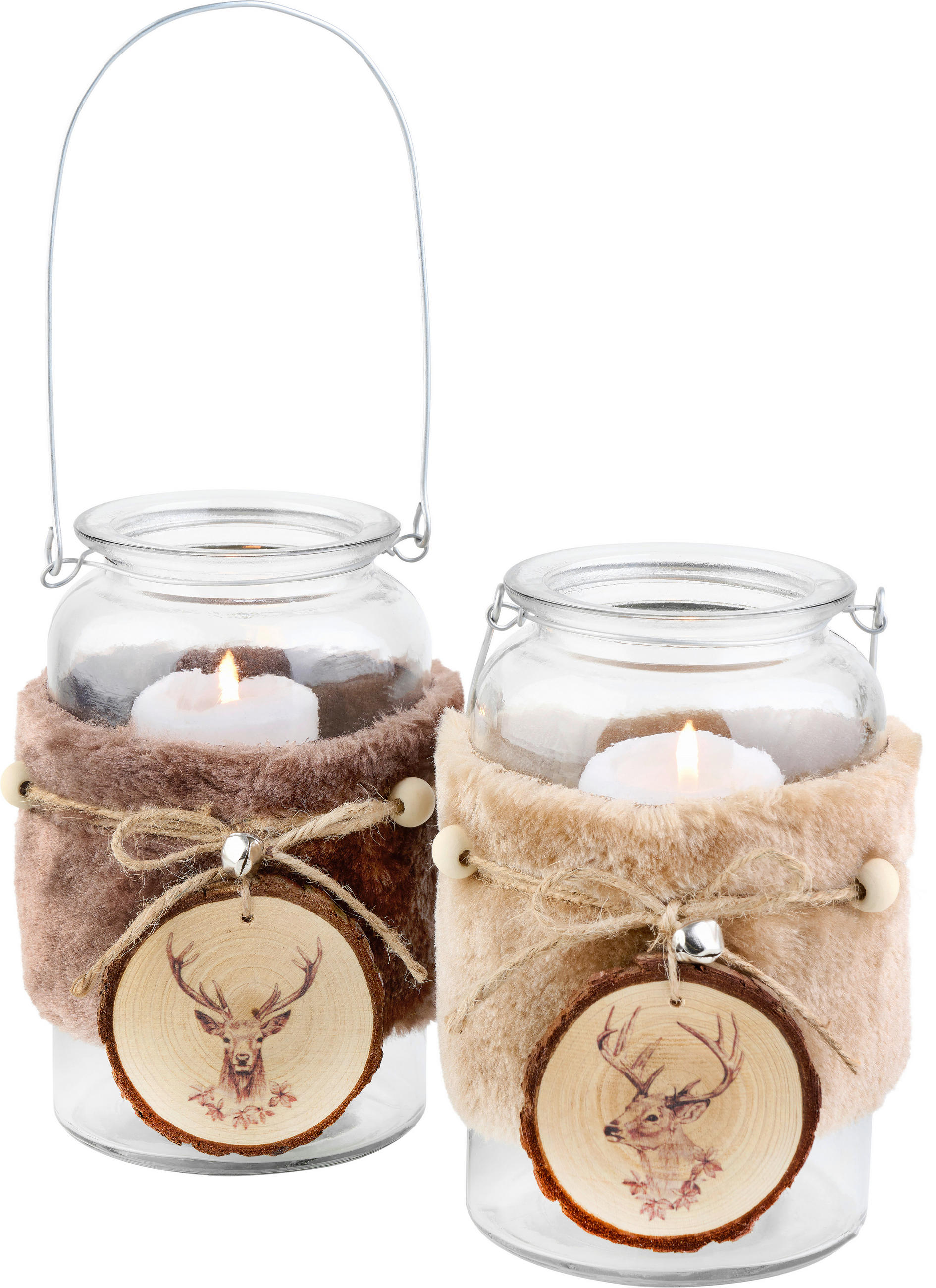 WINDLICHT - Transparent/Dunkelbraun, LIFESTYLE, Glas/Holz (12/19cm)