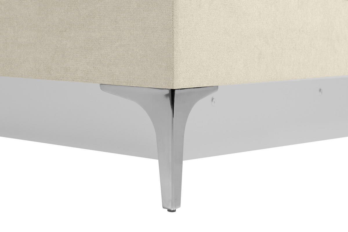 BOXSPRINGBETT 160/200 cm  in Beige  - Chromfarben/Beige, Design, Textil/Metall (160/200cm) - Welnova