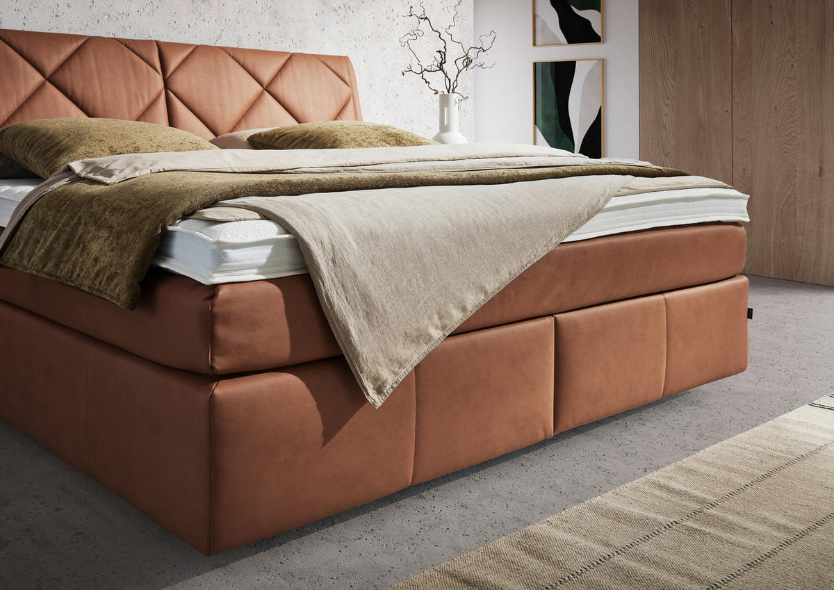 BOXSPRINGBETT 200/200 cm  in Braun  - Schwarz/Braun, KONVENTIONELL, Kunststoff/Textil (200/200cm) - Dieter Knoll