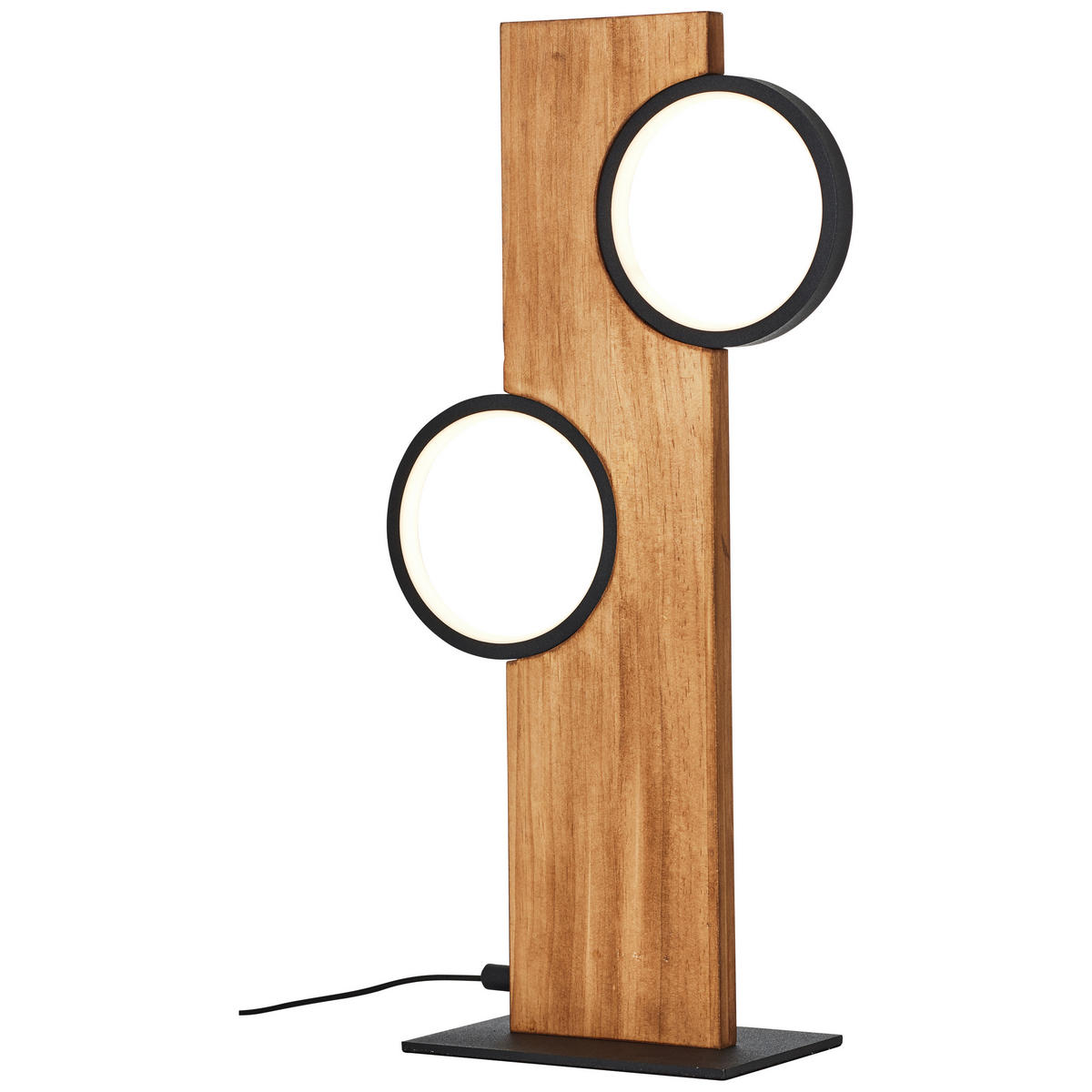 LED-TISCHLEUCHTE - Hellbraun/Schwarz, Natur, Holz/Metall (50,4/25/12cm) - Brilliant