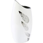 VASE 29 cm  - Silberfarben/Weiß, Trend, Keramik (14/29/9cm) - Ambia Home