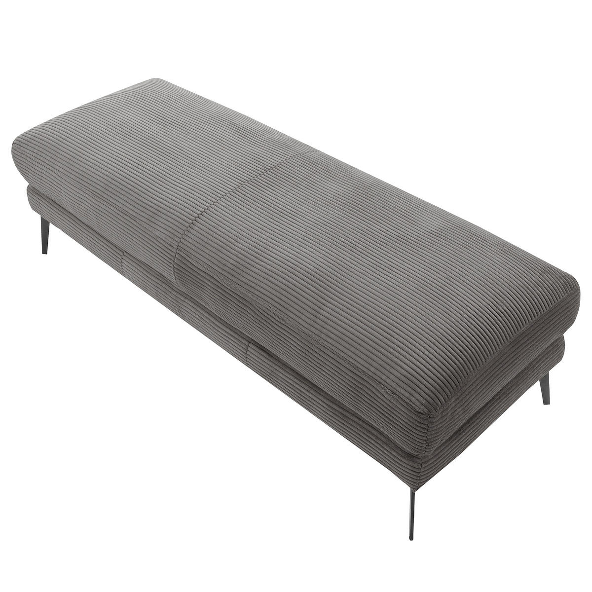 HOCKER Textil Grau  - Schwarz/Grau, Design, Textil/Metall (163/46/62cm) - Livetastic