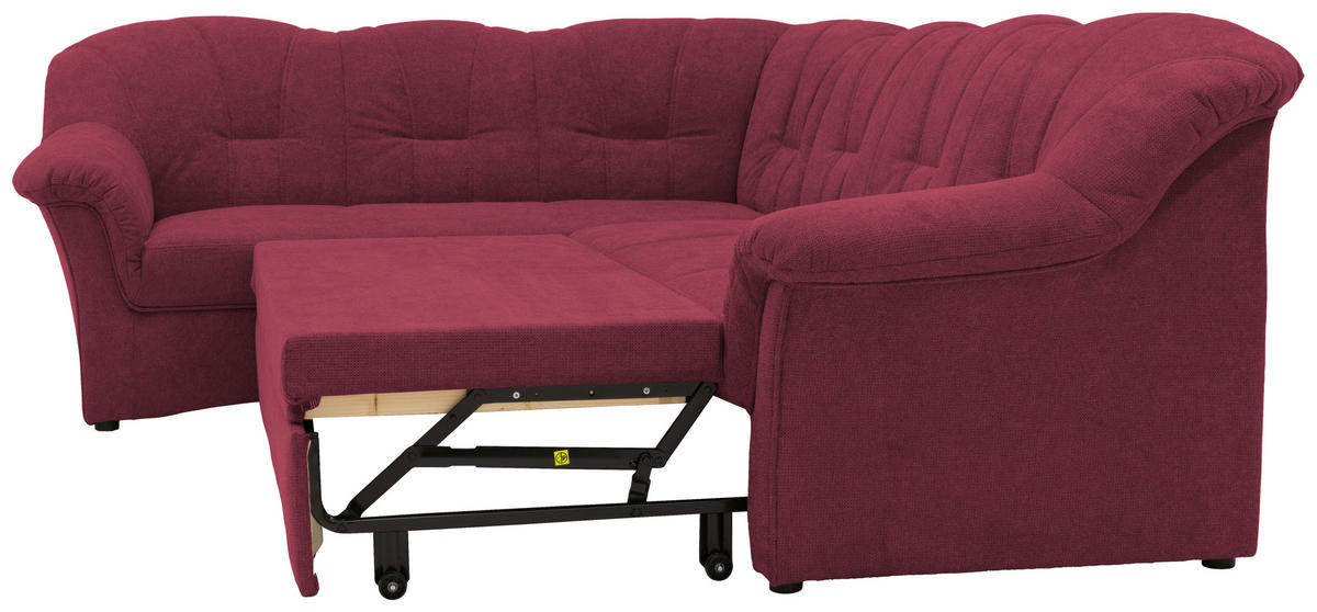 ECKSCHLAFSOFA  Beere Mikrofaser  - Beere/Schwarz, KONVENTIONELL, Kunststoff/Textil (192/243cm) - MID.YOU