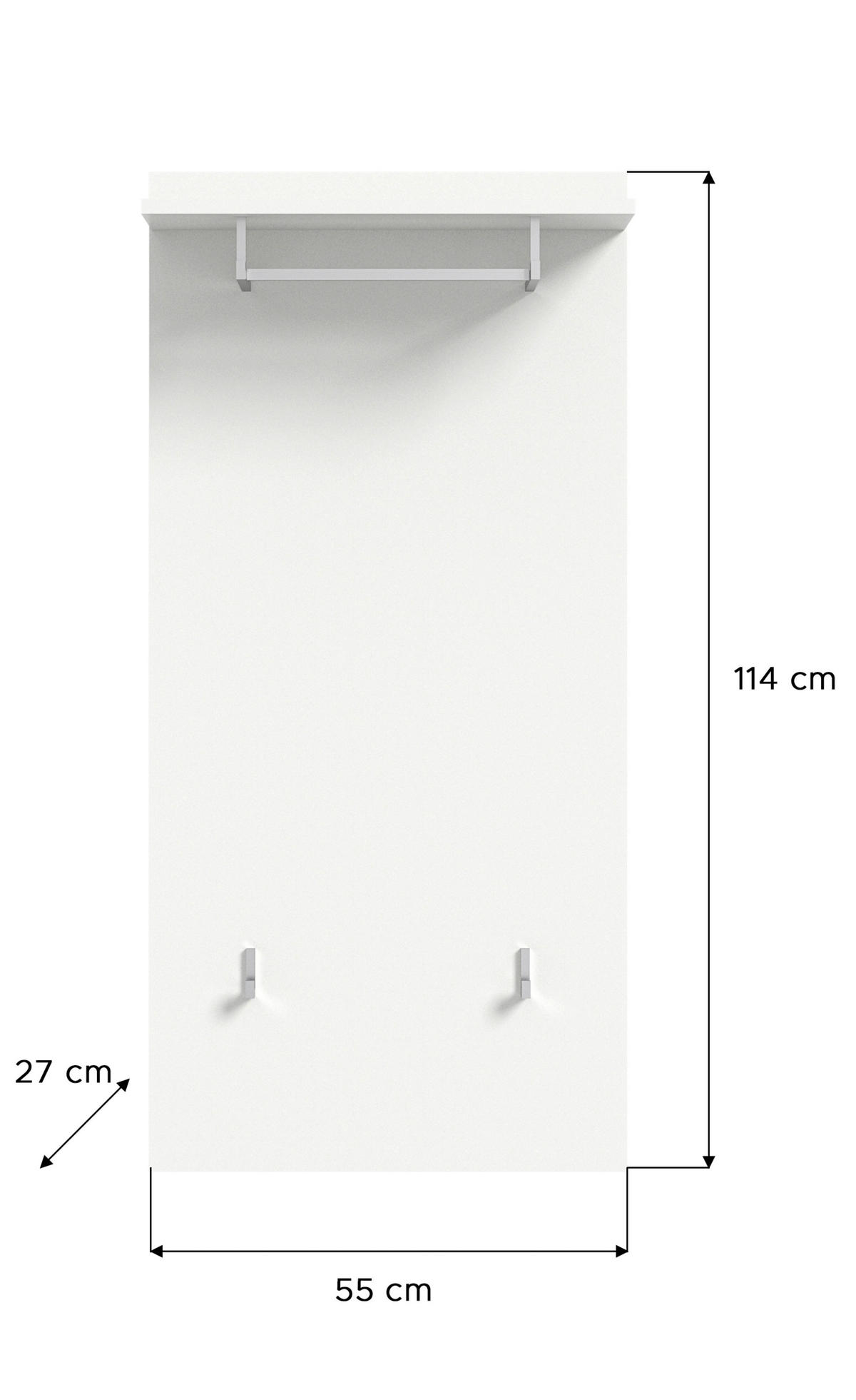 GARDEROBE 4-teilig  in 165/191/37 cm  - Weiß Hochglanz, Design, Holzwerkstoff (165/191/37cm) - MID.YOU