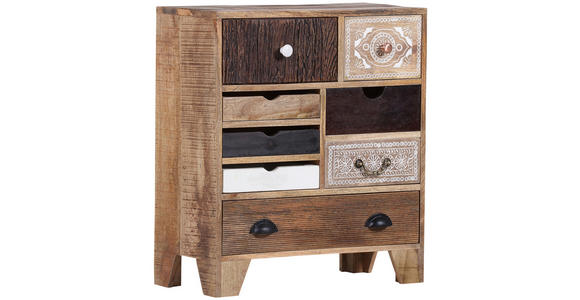 KOMMODE in 70/80/35 cm - Dunkelbraun/Messingfarben, Design, Holz/Metall (70/80/35cm) - Landscape