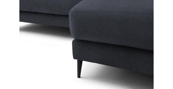 ECKSOFA  in Flachgewebe Dunkelgrau  253/177 cm  - Dunkelgrau/Schwarz, Design, Textil/Metall (253/177cm) - Dieter Knoll
