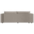 ECKSOFA Beige Cord Zierkissen, Rückenkissen, Schlaffunktion, Rücken echt  - Beige/Schwarz, MODERN, Kunststoff/Textil (153/250cm) - Xora