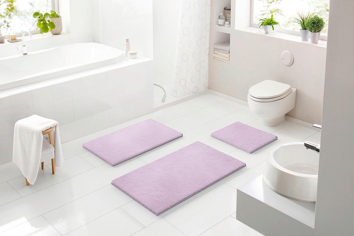 BADEMATTE Lila 60/100 cm  - Lila, Basics, Kunststoff/Textil (60/100cm) - Grund