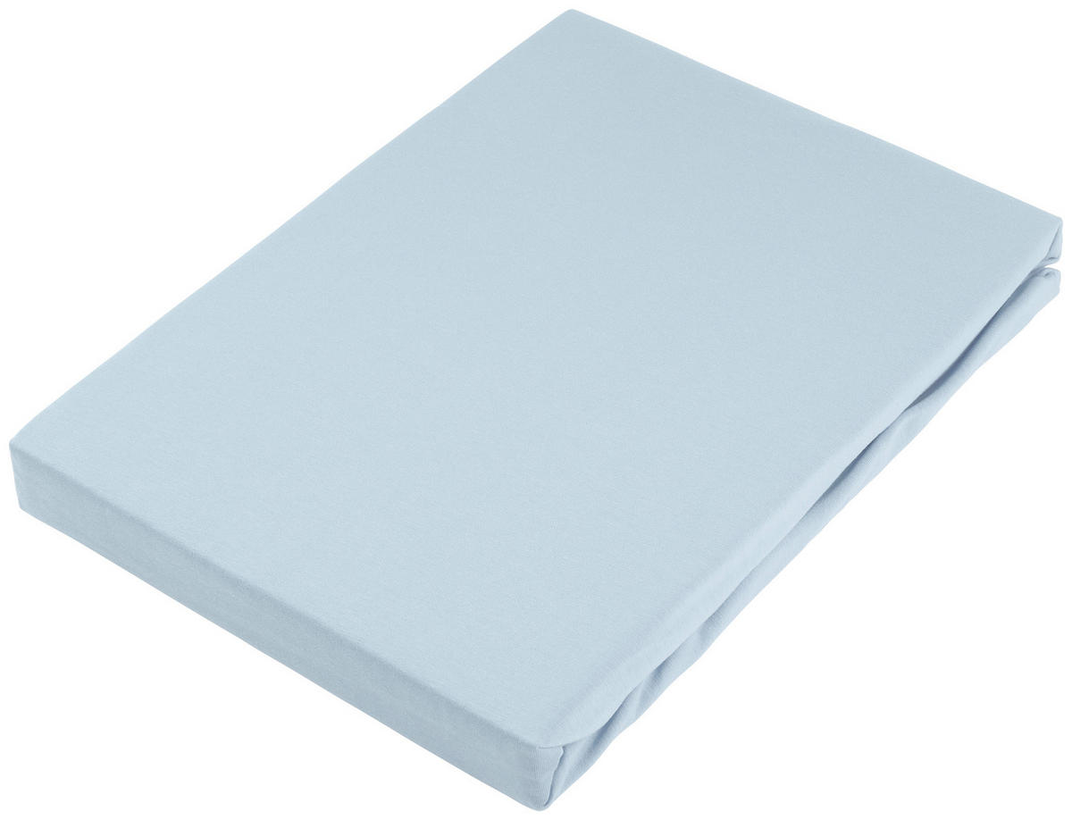 BOXSPRING-SPANNLEINTUCH 90/220 cm Jersey  - Hellblau, KONVENTIONELL, Textil (90/220cm) - Novel