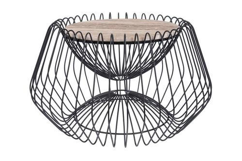 PRÍRUČNÝ STOLÍK, hnedá, čierna - hnedá/čierna, Basics, kov/kameň (60/60/35cm)