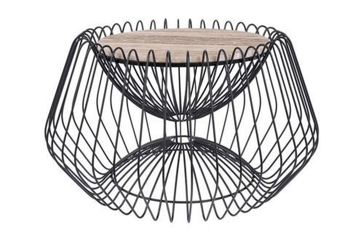 PRÍRUČNÝ STOLÍK, hnedá, čierna - hnedá/čierna, Basics, kov/kameň (60/60/35cm)