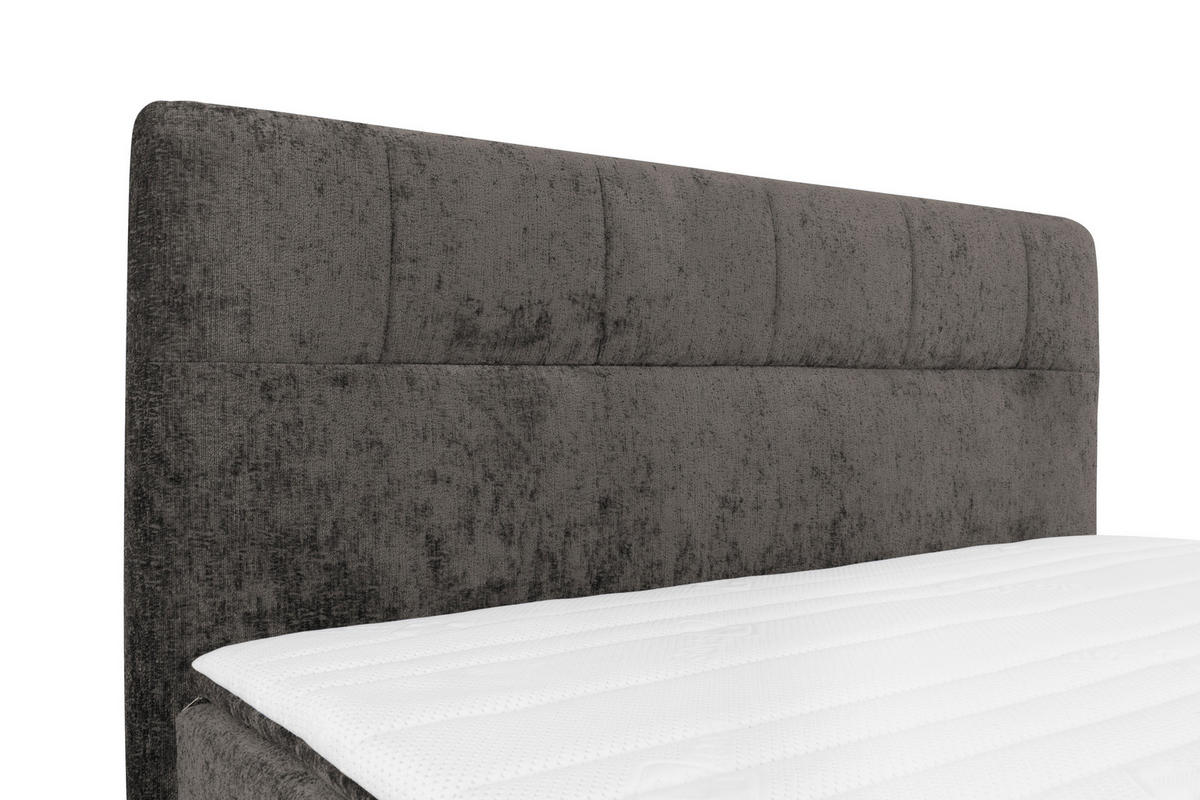 BOXSPRINGBETT 160/200 cm  in Dunkelbraun  - Dunkelbraun/Schwarz, Design, Textil/Metall (160/200cm) - Esposa