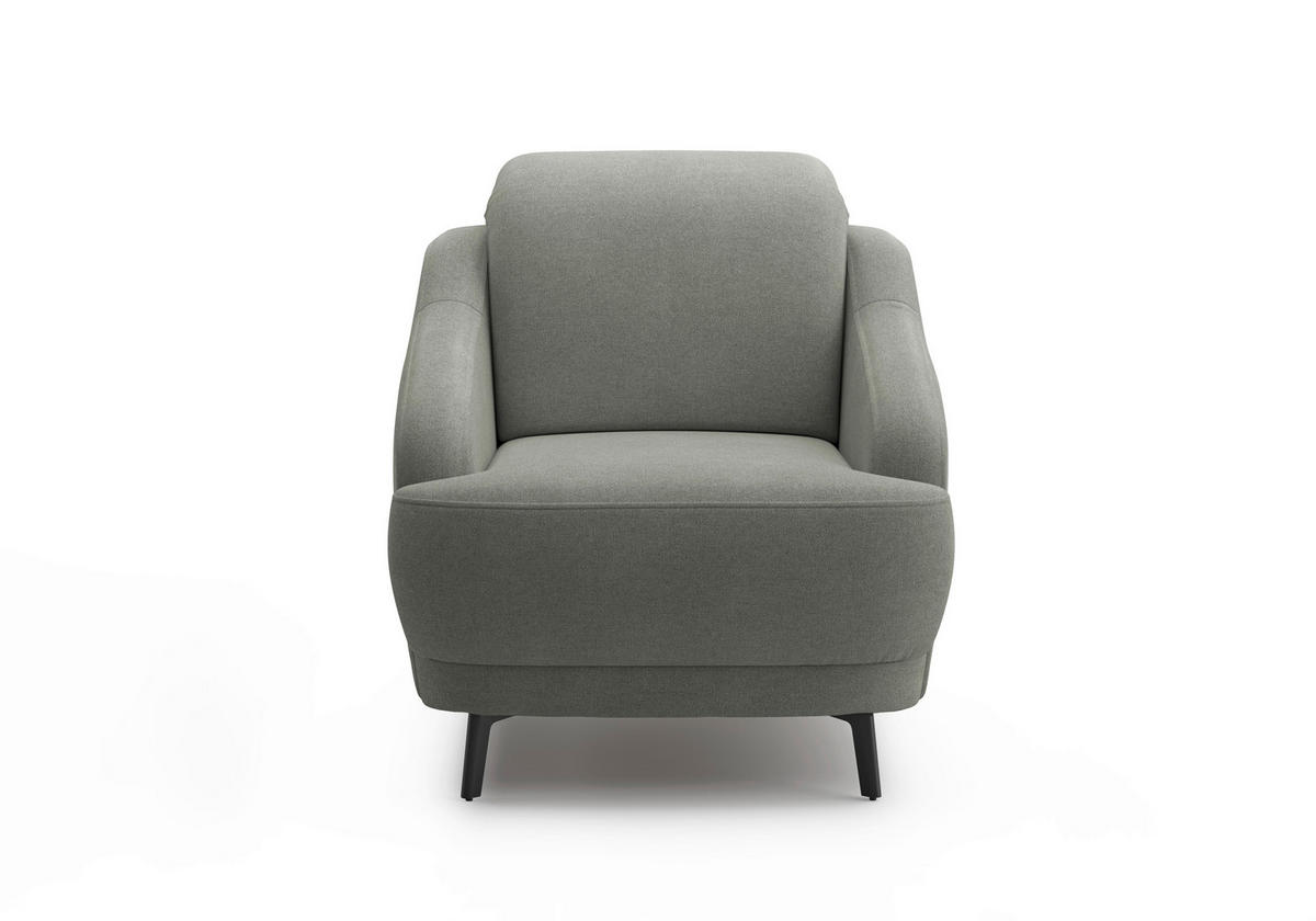 SESSEL in Mikrofaser Schlammfarben  - Schlammfarben/Schwarz, MODERN, Textil/Metall (87/93/104cm) - Sit & More